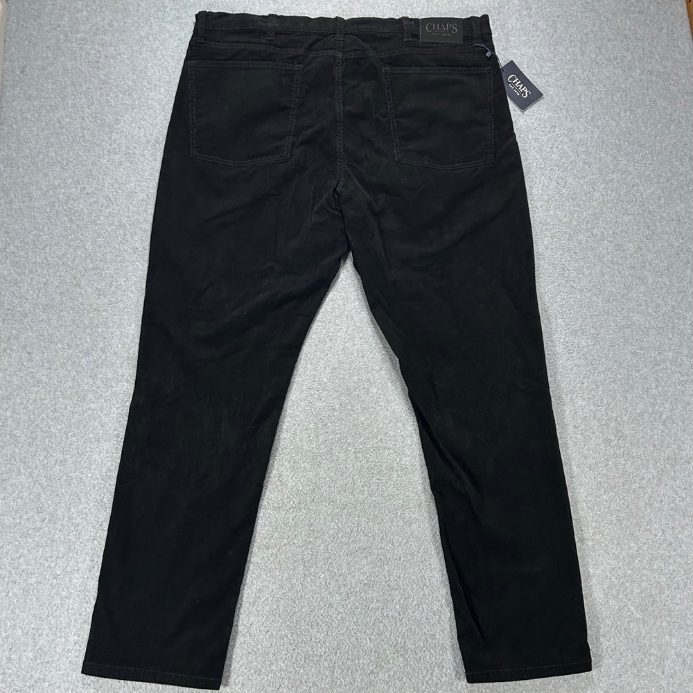 Chaps Corduroy Pants Slim Straight Mens 40x32 Black Stretch Cord Preppy Casual